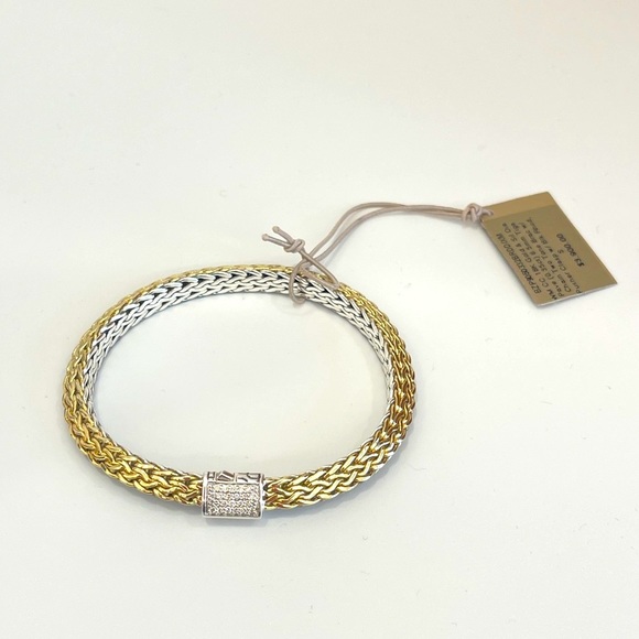 John Hardy Jewelry - John Harday Tiga Gold and Silver Bracelet with Diamonds